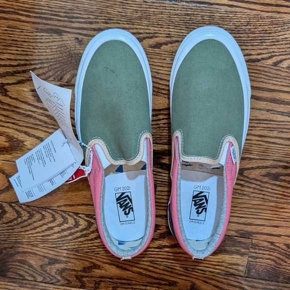 Vault by Vans x McFetridge Transcentcoastal Pink/Green/Navy Slip-ons - Picture 6 of 10